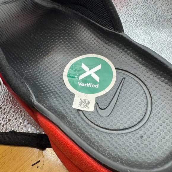 Size 15 Nike‎ Air More Uptempo University Red Black Slip On Slide FJ6035-600 main image 5